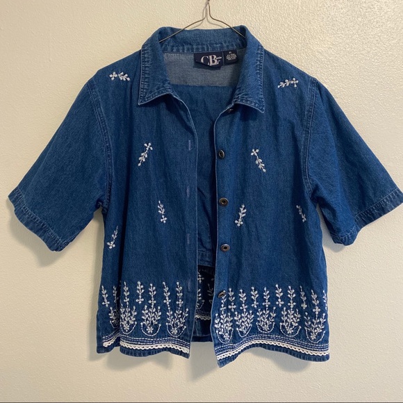 CB Sport Embroidered Shirt & Capri Pants Blue Set